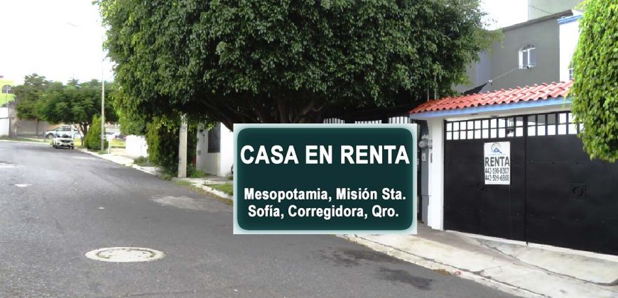 Casa En Renta En Misión Santa Sofía Corregidora Querétaro